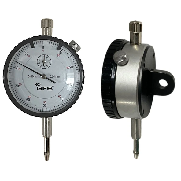 Mekanik Analog İbreli Kulaklı Komparatör Saati 0.1 mm-10 mm Mekanik Kadranlı Çevrimli Ölçüm Ayaksız - Resim 2