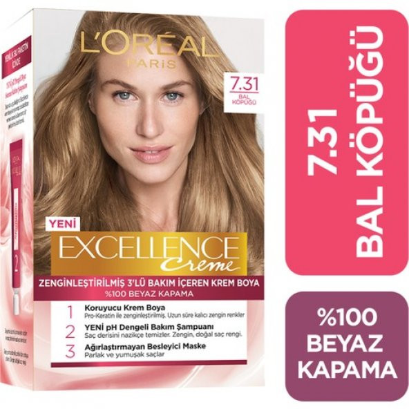 Loréal Paris Excellence Creme Saç Boyası 7.31 Kumral Dore Küllü