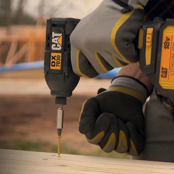 CAT DXK201 18Volt/2.0Ah Li-ion Çift Akülü Kömürsüz Profesyonel Şarjlı Darbeli Matkap + DX7030 + DA01903 Kombo Set - 11