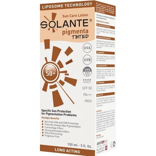 Solante Pigmenta Sun Care Lotion Tinted SPF50+ 150 ml ürün görseli