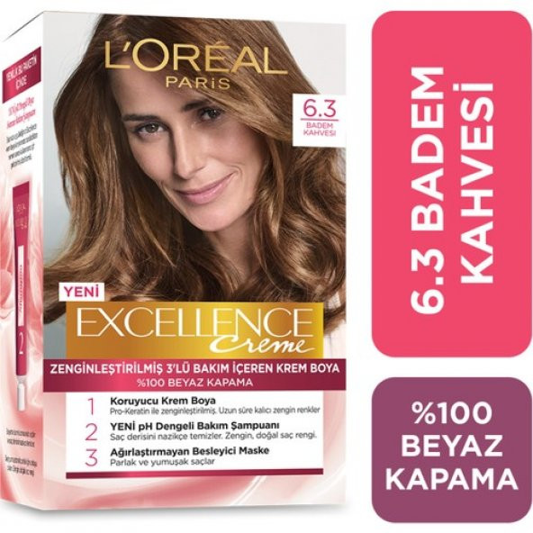 Loréal Paris Excellence Creme Saç Boyası 6.30 Badem Kahvesi - 1