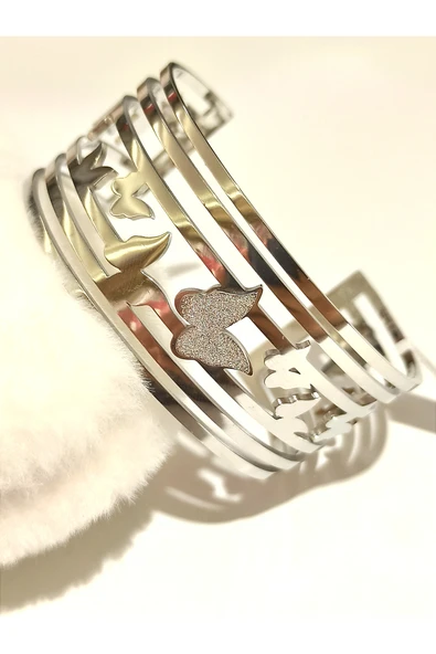 Monalisa Home Gümüş Renk Lüks Figürlü Gösterişli  Bileklik ürün görseli 1