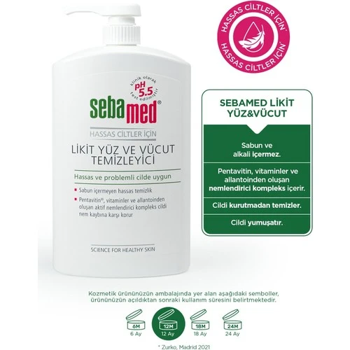Sebamed Likit Yüz  Vücut Temizleyici 1000 ml - Hassas Ciltler Için - Resim 2