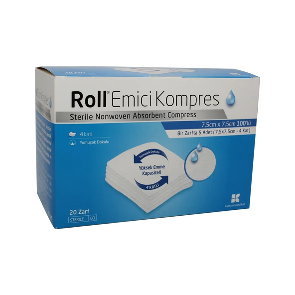 Roll Emici Kompres 7.5 x 7.5 cm 100lü ürün görseli