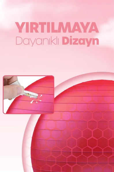 65 cm Pilates Topu ve Pompa Seti | 155-170 cm Boy İçin Uygun Dayanıklı Anti-Slip Kırmızı - Resim 2