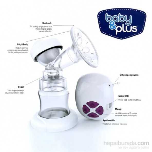 Baby&Plus Tekli Elektrikli Göğüs Pompası - 3