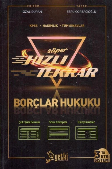 Süper Hızlı Tekrar Borçlar Hukuku / KPSS + Hakimlik + Tüm Sınavlar / 3'lü Etki Sistemi ürün görseli 1