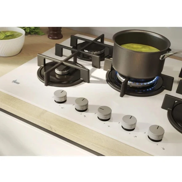 Hoover HVG74C3W 5 Gözlü Döküm Izgara Ankastre Ocak Beyaz - 3