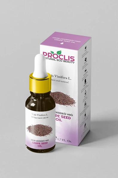 PROCLİS %100 Doğal Soğuk Sıkım Sabit Üzüm Çekirdeği Yağı, Grape Seed Oil, 50 ml