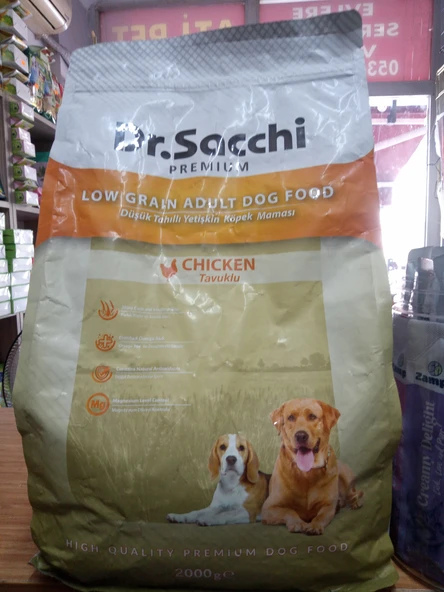 DR.SACCHİ Düşük Tahıllı Kuru Köpek Mama Tavuklu 2 KG - 1