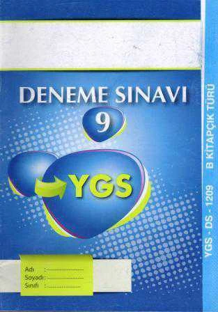 Deneme Sınavı 9 / YGS - DS - 1209 B Kitapçık Türü ürün görseli 1