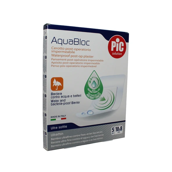Pic Aquabloc Su Geçirmez Pedli Antibakteriyel Film Yara Örtüsü 8 cm x 10 cm 5li ürün görseli