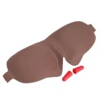 Poblex 3D Uyku Maskesi Kahve Rengi + Kulak Tıkacı ürün görseli