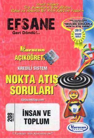 Karacan Açıköğretim Kredili Sistem Nokta Atış Soruları İnsan ve Toplum 208 Kodlu Kitap ürün görseli 1