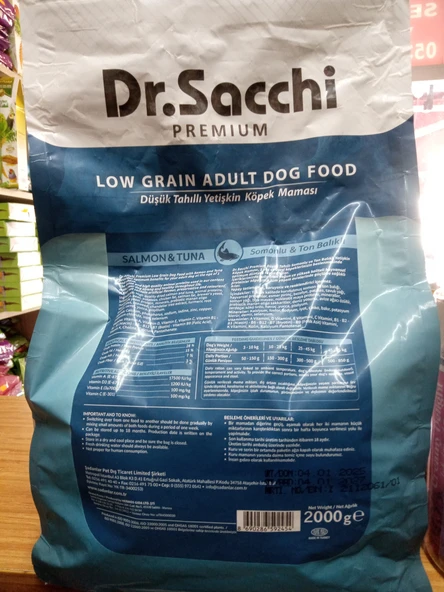 DR.SACCHİ Düşük Tahıllı Yetişkin Kuru KÖPEK Mama Somonlu&Ton Balıklı 2 kg - 2