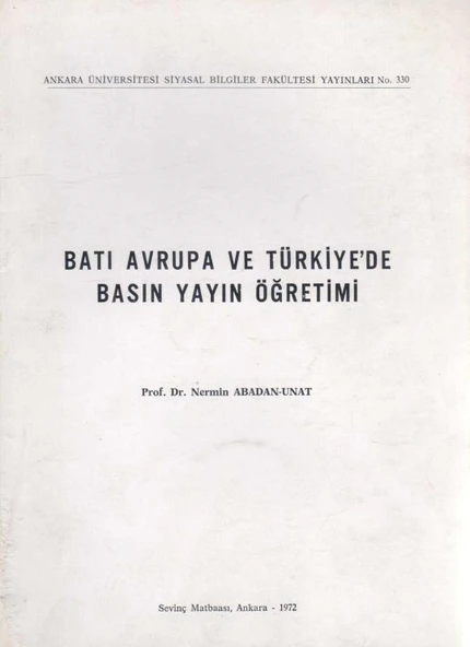 Batı Avrupa ve Türkiye'de Basın Yayın Öğretimi - 1972 Yılı İlk Baskısı ürün görseli 1