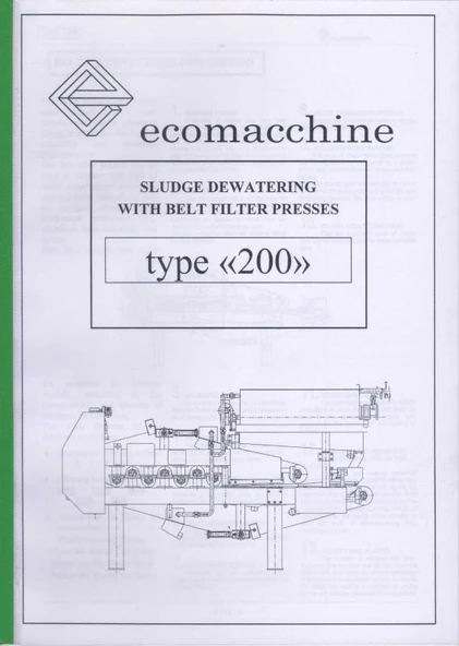 Ecomacchine Sludge Dewatering With Belt Filter Presses Type 200 ürün görseli 1