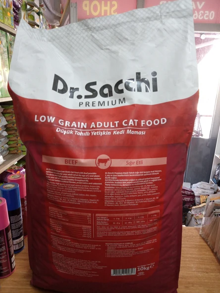 DR.SACCHİ Düşük Tahıllı Yetişkin Kuru Kedi Mama Sığır Etli 10 kg+2 ADET KEDİ ÖDÜL KREMA+1 ADET 100 GRAM MALT - 2