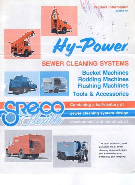 Sreco Flexible Hy-Power - Sewer Cleaning Systems - Bucket Machines + Rodding Machines + Flushing Machines + Tools & Accessories - Kuşe Kağıda, Renkli, Resimli, İlk Baskısı ürün görseli 1