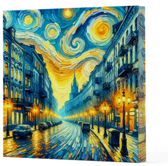 Van Gogh 6 Sokak - Çizgisiz Yan Boyamalı Defter ürün görseli 1