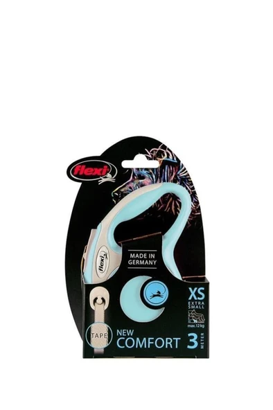 Flexi New Comfort Açık Mavi Şerit Otomatik Köpek Tasması 3 Mt Xsmall ürün görseli 1