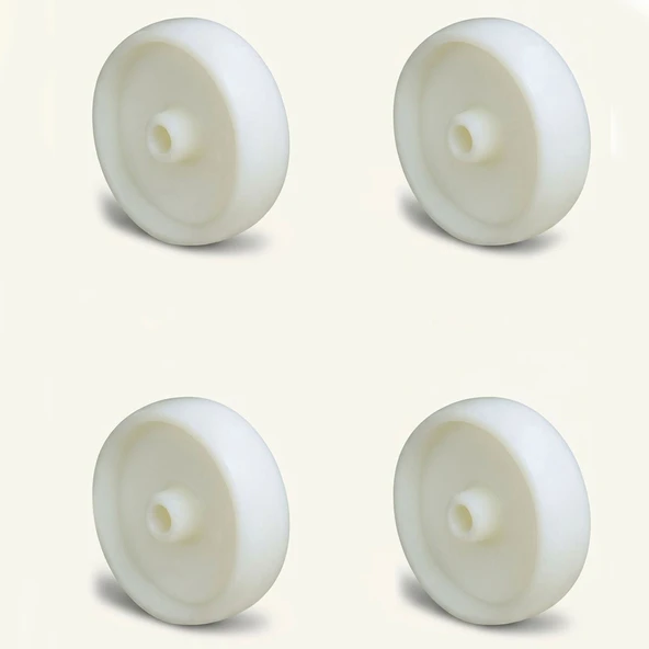 Beyaz Poliamid Yedek Teker 4’lü Set 100x35 mm Dayanıklı Endüstriyel Sanayi Tipi Tekerlek ürün görseli