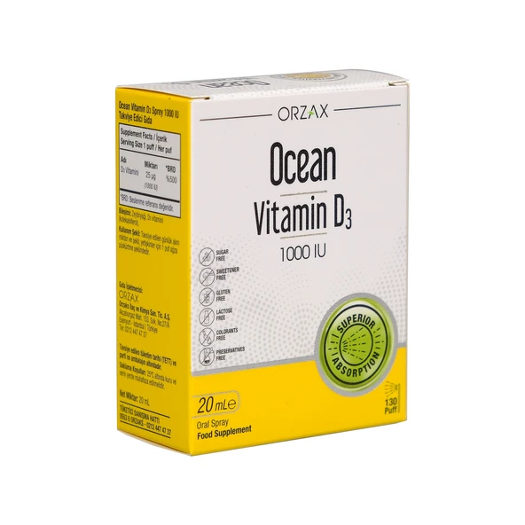 Ocean Vitamin D3 1000 IU Oral Sprey 20 ml ürün görseli