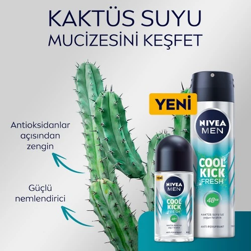 Nivea Men Roll-On Cool Kick Fresh 50 ml - Resim 2