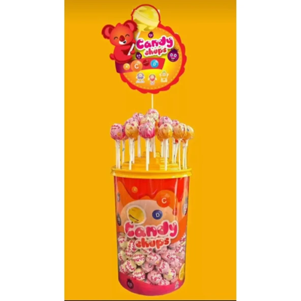 Candy chups Multivitaminli lolipop şeker 150 adet stand ürün görseli 1