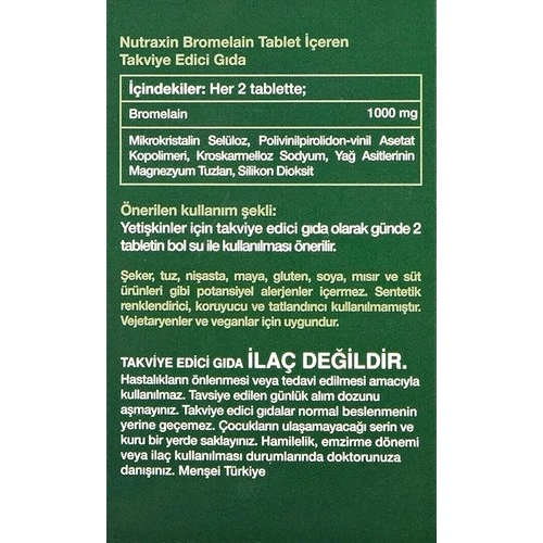 Nutraxin Bromelain 60 Kapsül - Resim 5