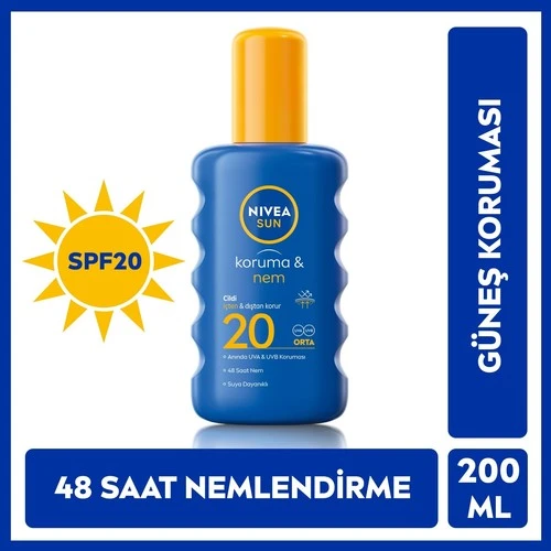 Nivea Sun Koruma  Nem Nemlendirici Güneş Spreyi SPF20 200 ml ürün görseli