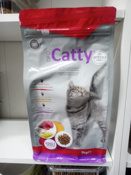 CATTY Yetişkin Kedi Kuru Mama Kuzu Etli 1 kg X 2 PAKET