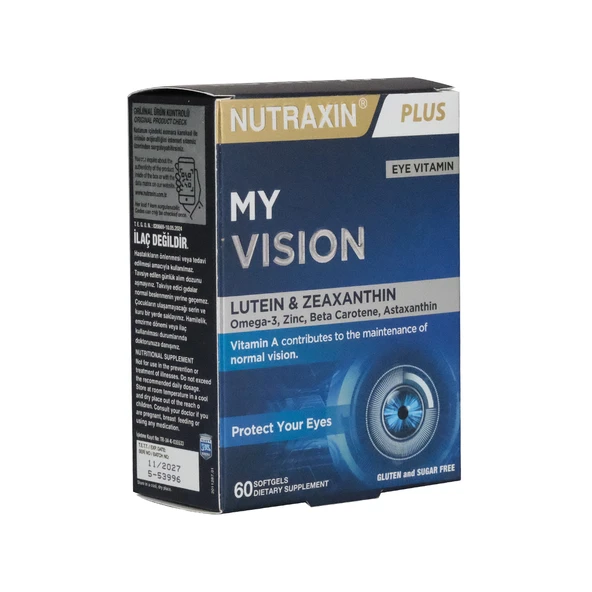 Nutraxin Plus My Vision Göz Vitamini Lutein Zeaksantin 60 Kapsül ürün görseli