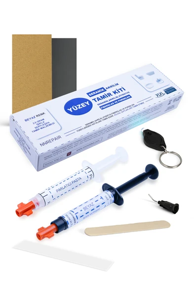 NNREPAIR Tek Renk Beyaz - Seramik, Akrilik, Vitrifiye, Porselen, Granit, Fayans, Mermer Yüzey Tamir Kiti ürün görseli 1