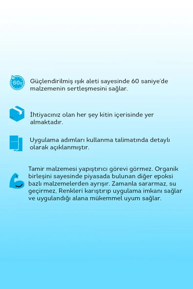 NNREPAIR Seramik, Akrilik, Vitrifiye, Porselen, Granit, Fayans, Mermer Ve Yüzey Tamir Kiti - Resim 4