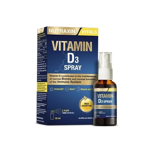 Nutraxin Vitamin D3 Sprey 1000 IU 30 ml ürün görseli 1