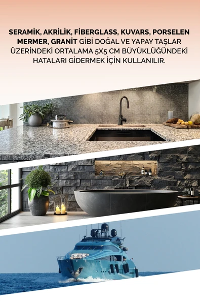 NNREPAIR Granit, Mermer, Seramik, Akrilik, Porselen, Kuvars, Fayans Için Yüzey Tamir Kiti - Resim 4