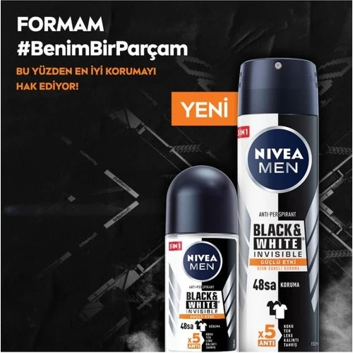 Nivea Men Black White Invisible Güçlü Etki Roll-On 50 ml - Resim 5