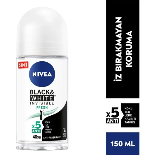 Nivea Invisible For Black  White Kadın Roll-on Fresh 50 ml ürün görseli