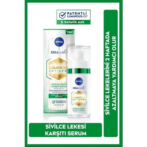 Nivea Luminous630 Karşıtı Serum Karma ve Yağlı Ciltler İçin Salisilik Asit ve Hyaluronik Asit 30 ml ürün görseli