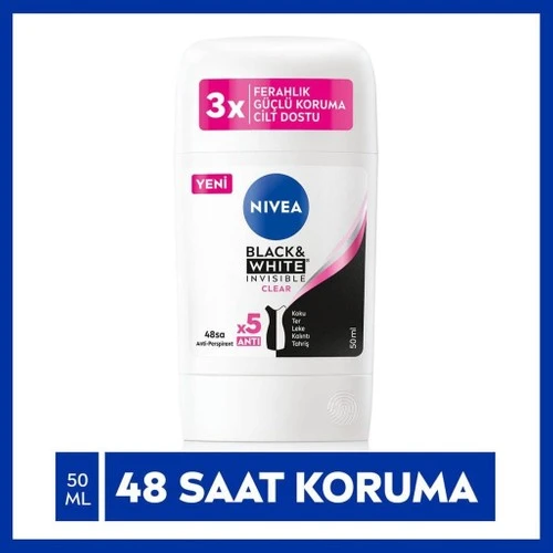 Nivea Women Black  White Invisible Clear Stick Deodorant 50 ml ürün görseli