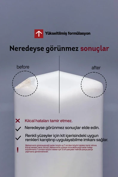 NNREPAIR Seramik, Akrilik, Vitrifiye, Porselen, Granit, Fayans, Mermer Ve Yüzey Tamir Kiti - Resim 7