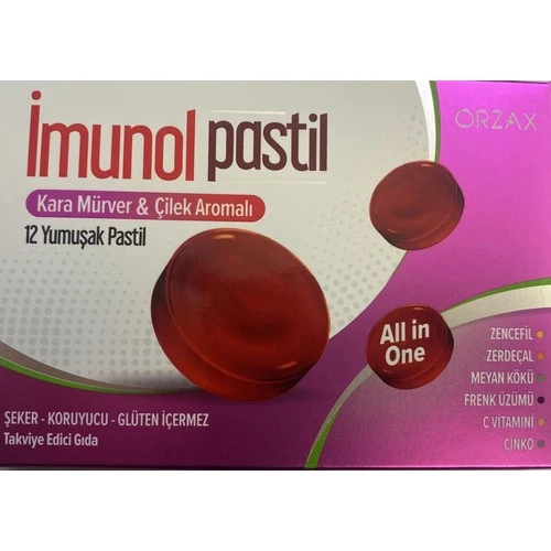 Imunol Karamurver-Cılek Aromalı 12 Pastıl ürün görseli