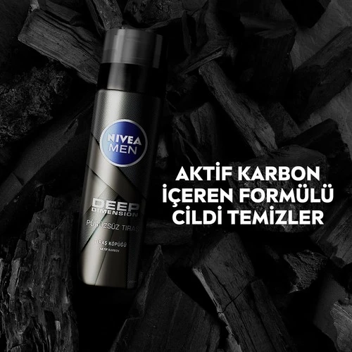 Nivea Men Deep Dimension Tıraş Köpüğü 200 ml - Resim 2