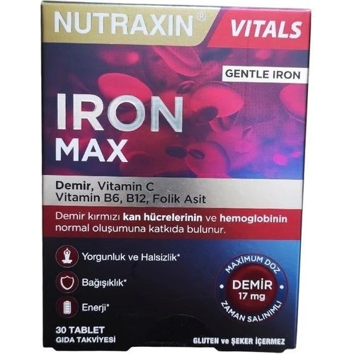 Nutraxin Iron Max 17 mg 30 Tablet ürün görseli
