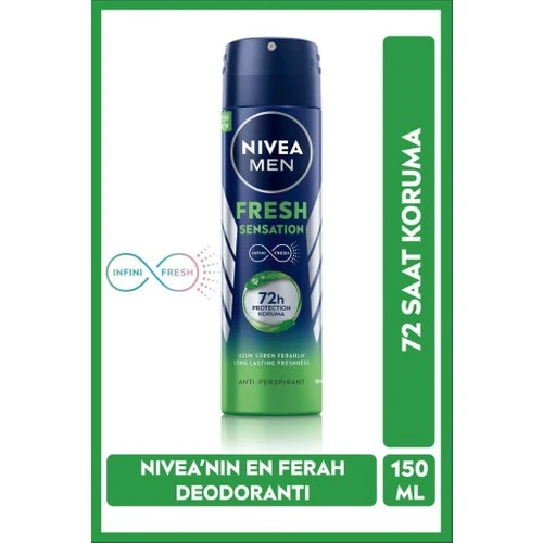 Nivea Men Fresh Sensation Erkek Sprey Deodorant 150 ml ürün görseli