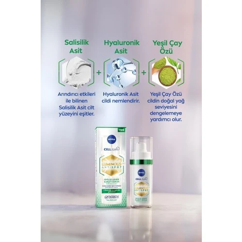Nivea Luminous630 Karşıtı Serum Karma ve Yağlı Ciltler İçin Salisilik Asit ve Hyaluronik Asit 30 ml - Resim 2