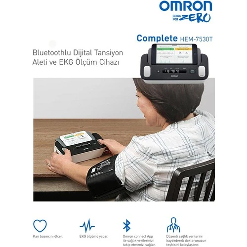Omron Complete HEM-7530T Tansiyon Aleti + EKG Cihazı - Resim 3