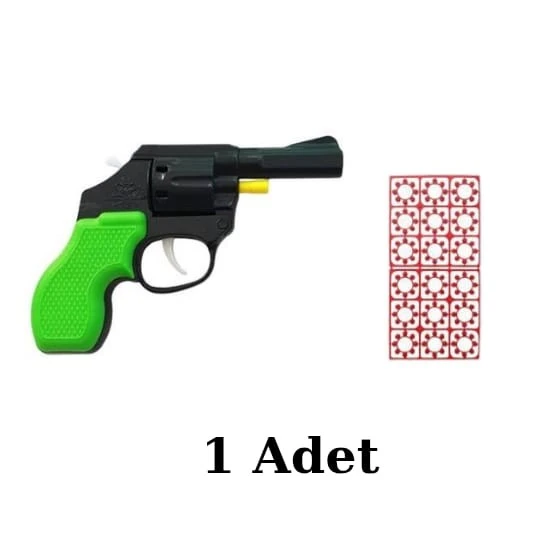 Oyuncak Kapsül Tabanca - Pat Pat Tabanca ve 18'li Mantar Tabanca Mermisi - 2