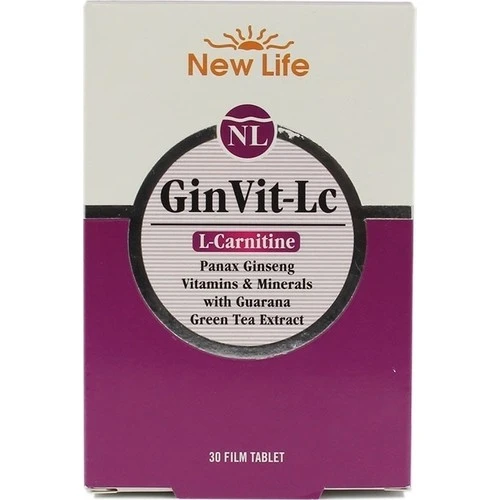 New Life GinVit-Lc L- Carnitine 30 Film Tablet - Resim 2